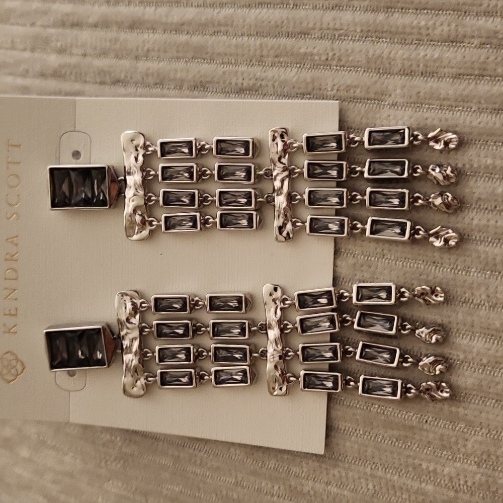 Kendra Scott Silver and Gray Earrings